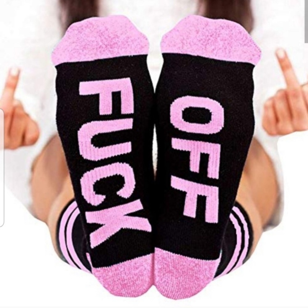 F Off socks! Pink & Black